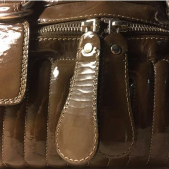 Chloe Patent Leather Bay Bag in Olive-Brown - Picture 3 of 8